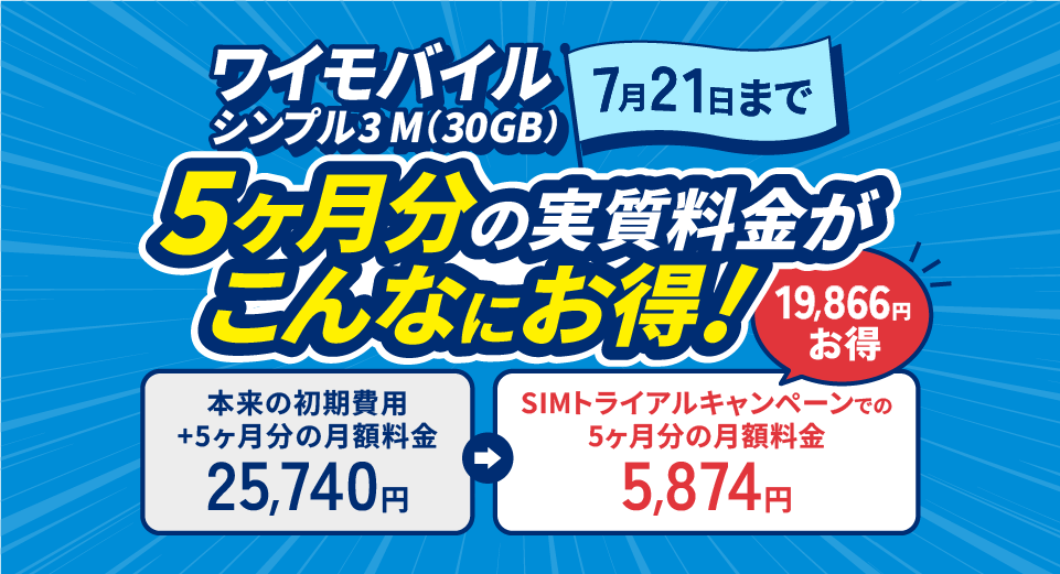 ワイモバイルSIMトライアルキャンペーン